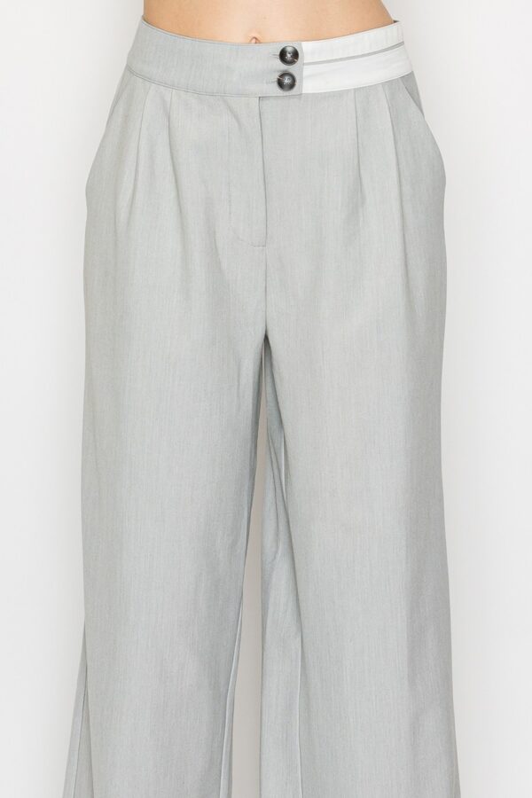 Pantalón con cintura de contraste tejido