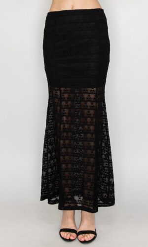 Falda larga de malla sirena