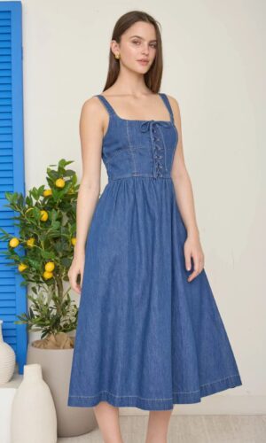 Denim corset