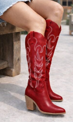 Western boot rojo