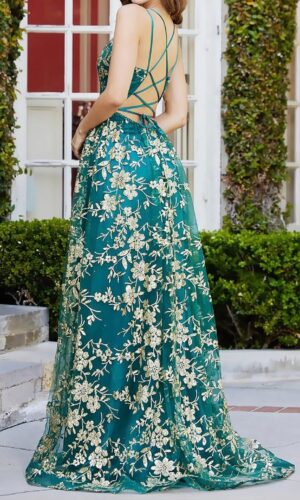 Vestido bordados dorados