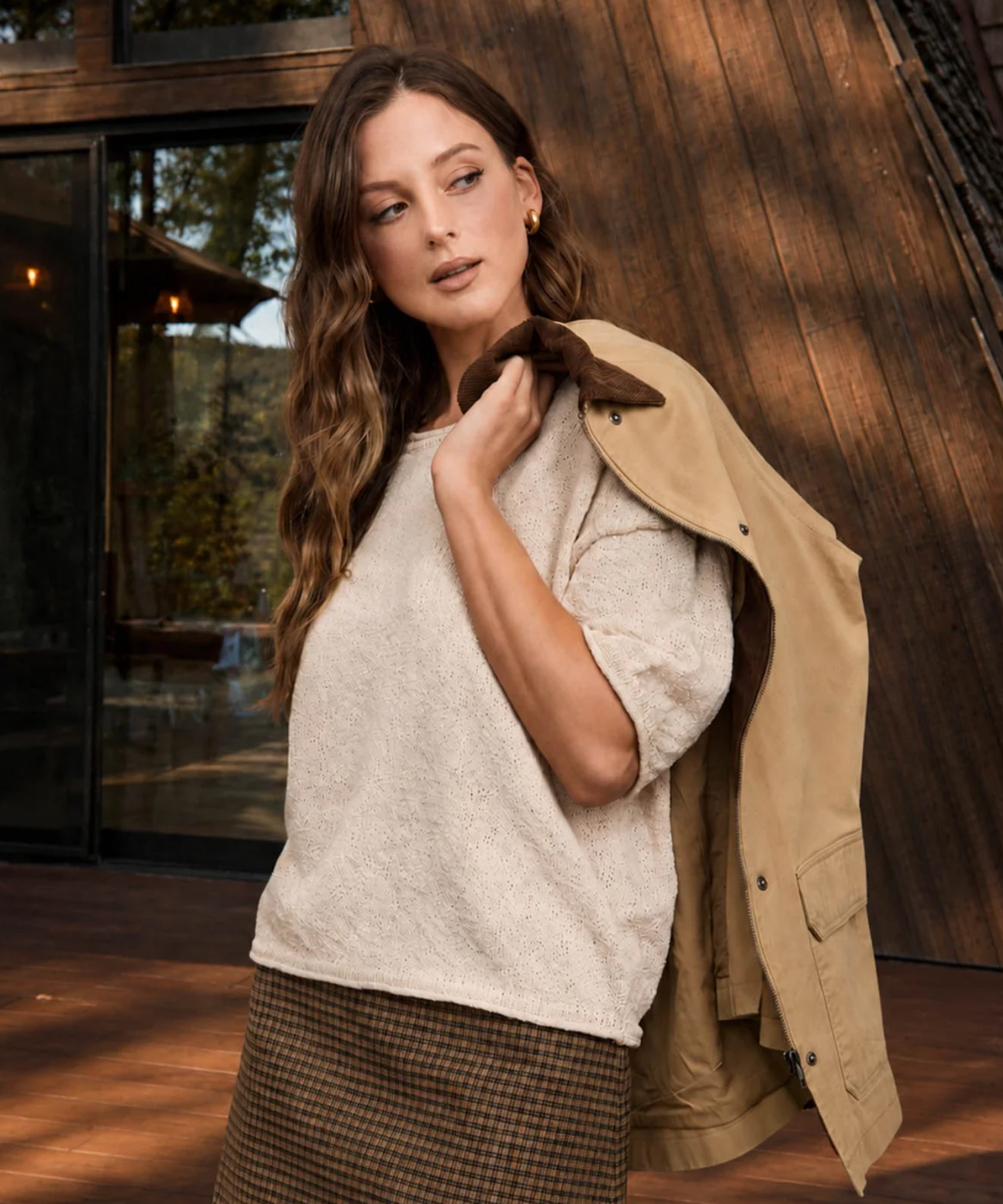 CORDUROY COLLAR ZIP-UP JACKET