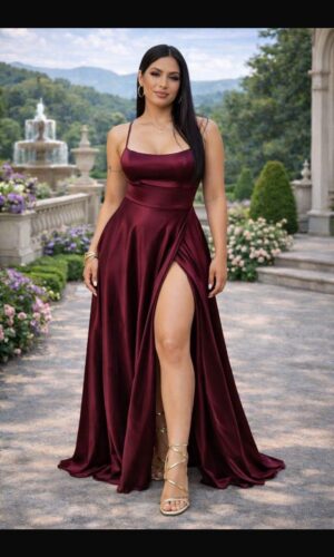 Vestidos largos de cóctel maxi sin espalda con abertura