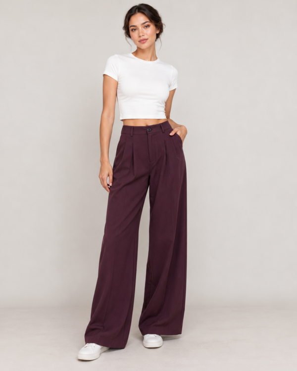 Pantalón Formal con Pliegues y Cierre Frontal